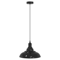 Hanglamp in hoogte verstelbaar E27 31 cm metaal glanzend zwart - thumbnail