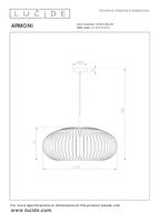 Lucide ARMONI - Hanglamp - Ø 52 cm - 1xE27 - Zwart - thumbnail