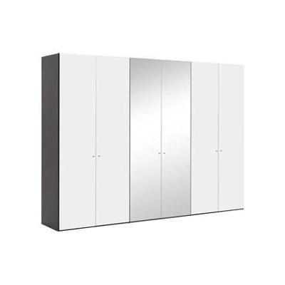 Goossens Kledingkast Easy Storage Ddk, Kledingkast 304 cm breed, 220 cm hoog, 4x draaideur en 2x spiegel draaideur midden