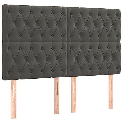 Hoofdborden 4 st 72x7x78/88 cm fluweel donkergrijs