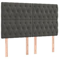 Hoofdborden 4 st 72x7x78/88 cm fluweel donkergrijs - thumbnail