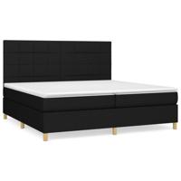 Boxspring met matras stof zwart 200x200 cm - thumbnail