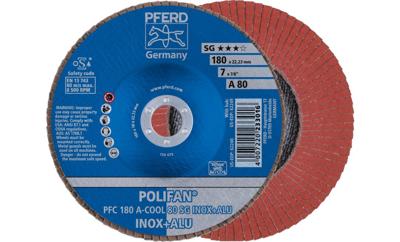 PFERD TOOLS 67758185 PFC 180 A-COOL 80 SG INOX+ALU Lamellenschijf Diameter 180 mm Boordiameter 22.23 mm Aluminium, Non-ferrometaal, RVS 10 stuk(s)