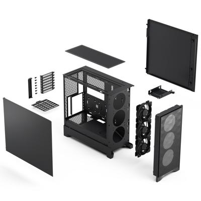 PC-behuizing - FRACTAL DESIGN - FD-C-POA2A-01 - Pop 2 Air Solid - ATX-vormfactor - 3 ventilatoren met geprofileerde bladen - Zwart