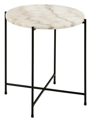 Bendt Bijzettafel 'Carolien' Wit Marmer, Ø42cm
