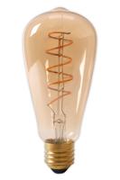 Calex LED Full Glass Flex Filament Rustik Lamp 240V 4W 200lm E27 ST64, Gold 2100K Dimmable, energy label A - thumbnail