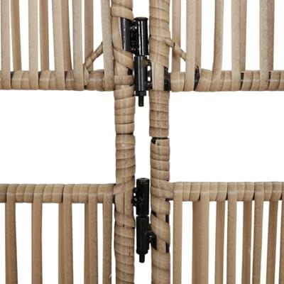 Kamerscherm 5 panelen poly rattan beige