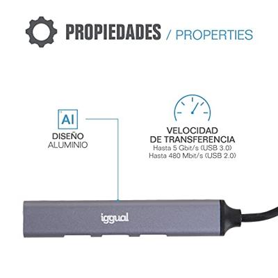 Hub USB iggual IGG318454