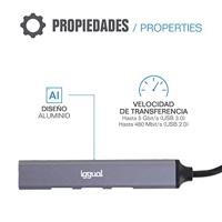 Hub USB iggual IGG318454 - thumbnail