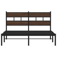Bedframe met hoofdbord zonder matras bruin eiken 150x200 cm - thumbnail