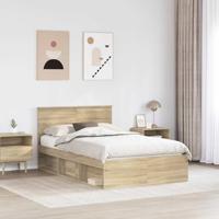 Bedframe met hoofdeinde Sonoma 120 x 190 cm Bewerkt hout - thumbnail