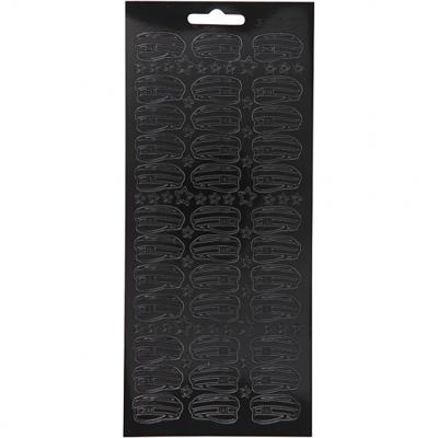 Creativ Company Stickers, hoed, vel 10x23 cm, zwart, 1 vel