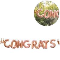 Ginger Ray folie ballon slinger congrats rosé goudkleurig 2 m | 20 stuks - thumbnail