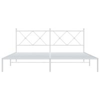 Bedframe met hoofdbord metaal wit 180x200 cm - thumbnail
