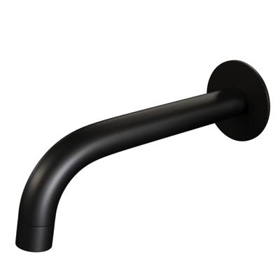 Gebogen uitloop met rozet - mat zwart