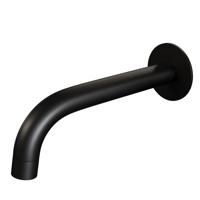 Gebogen uitloop met rozet - mat zwart - thumbnail