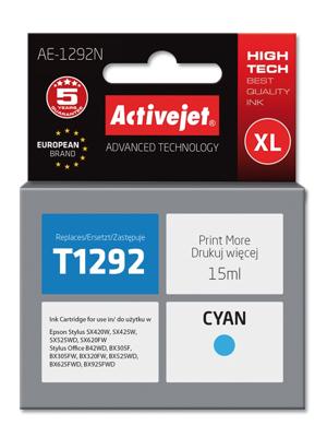Activejet AE-1292N inkt (vervanging van Epson T1292; Supreme; 15 ml; blauw) Activejet AE-1292N inkt (vervanging van Epson T1292; Supreme; 15 ml; blauw)