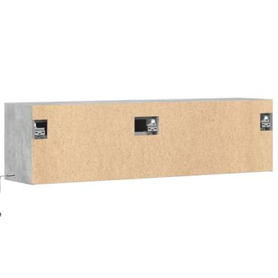 Tv-wandmeubel met LED-verlichting 140x31x38 cm betongrijs