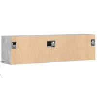 Tv-wandmeubel met LED-verlichting 140x31x38 cm betongrijs - thumbnail