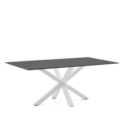 Kave Home Eettafel 'Argo' Glas, 200 x 100cm, kleur Zwart Kave Home Eettafel 'Argo' Glas, 200 x 100cm, kleur Zwart