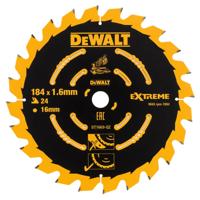 DeWALT Cirkelzaagblad voor Hout | Extreme | Ø 184mm Asgat 16mm 24T - DT1669-QZ - thumbnail
