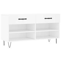 VidaXL Schoenenbank 102x35x55 cm bewerkt hout wit - thumbnail