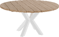Hartman Ronde Tuintafel 'Stephanie' Teakhout, 150cm, kleur Naturel/Wit - thumbnail