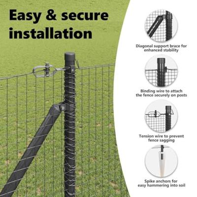 VidaXL Afrasteringspaal grijs 10 x 1,5 m (25 x 25 mm gaas) staal VidaXL Afrasteringspaal grijs 10 x 1,5 m (25 x 25 mm gaas) staal