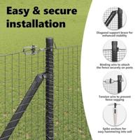 VidaXL Afrasteringspaal grijs 10 x 1,5 m (25 x 25 mm gaas) staal - thumbnail