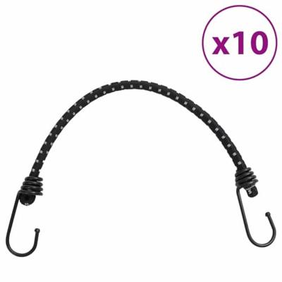 VidaXL Spanelastieken met reflecterende strips en haken 10 stuks 46 cm