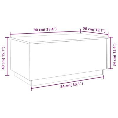 Salontafel met LED-verlichting 90x50x40cm artisanaal eikenkleur Salontafel met LED-verlichting 90x50x40cm artisanaal eikenkleur