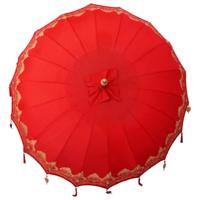 Balinese Parasol Rood (210-220) x 260 cm Katoen en massief hout - thumbnail