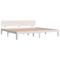 Bedframe massief grenenhout wit 200x200 cm - thumbnail
