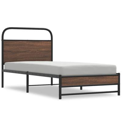 Bedframe zonder matras metaal bruin eikenkleurig 160x200 cm