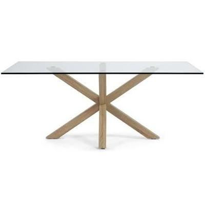 Kave Home Eettafel 'Argo' hout / glas, 200 x 100cm