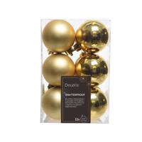 Kerstballen kunststof goud dia 6cm 12dlg - thumbnail