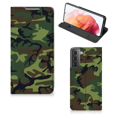 Samsung Galaxy S21 | Hoesje met Magneet | Army Dark Samsung Galaxy S21 | Hoesje met Magneet | Army Dark