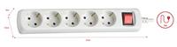 Stopcontactenstrip 5 Tomas met Interruptor Silver Electronics Afmeting 3 m - thumbnail