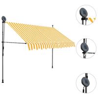 VidaXL Luifel handmatig uitschuifbaar met led 250 cm wit en oranje - thumbnail