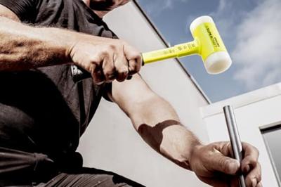 Halder Kunststofhamer | lengte 315 mm kop d. 50 mm | stalen buis | hard splintervrij nylon wit | 1 stuk - 3377.150 - 3377.150