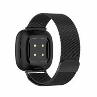Fitbit Versa 3/4 & Sense 1/2 milanese bandje - Large - Zwart - thumbnail