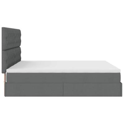 Ottoman bed met matrassen 180x200cm stof donkergrijs