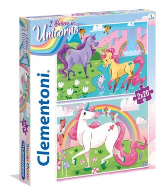 Clementoni brilliant puzzel eenhoorn, 2x20st. Clementoni brilliant puzzel eenhoorn, 2x20st.