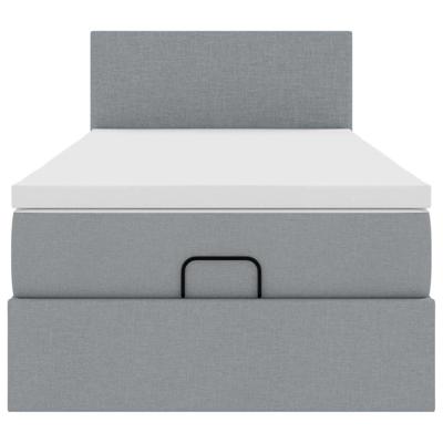 Ottoman bed met matras 180x200cm stof lichtgrijs
