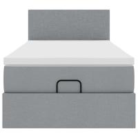 Bed met matras 140x190 cm stof lichtgrijs - thumbnail