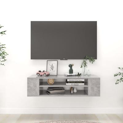 VidaXL Tv-hangmeubel 100x30x26,5 cm bewerkt hout betongrijs