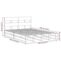 Bedframe zonder matras massief grenenhout wit 120x190 cm - thumbnail