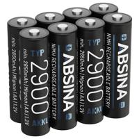Absina Oplaadbare AA batterij (penlite) NiMH 1.2 V 8 stuk(s) - thumbnail