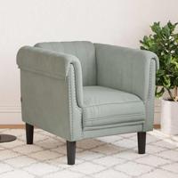 Fauteuil fluweel lichtgrijs - thumbnail
