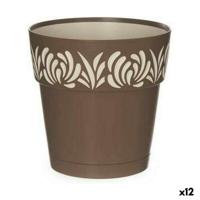Zelfwaterende bloempot Stefanplast Gaia Bruin Plastic 15 x 15 x 15 cm (12 Stuks) - thumbnail